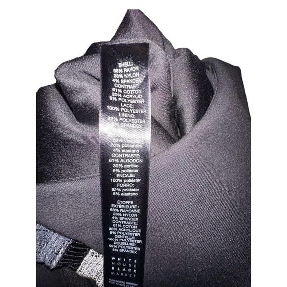 WHBM Black Dress w/ Gray Tweed Trim Sz 4P - Picture 5 of 5